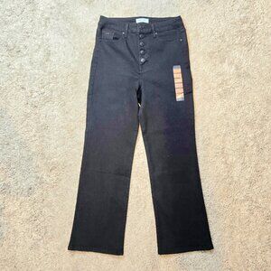 🖤New Nine West Black Stretch ButtonUp High Rise Straight Leg Cotton Blend Jeans